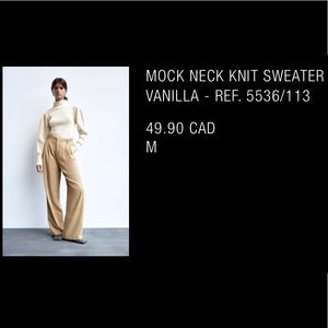 Zara mock neck knit sweater